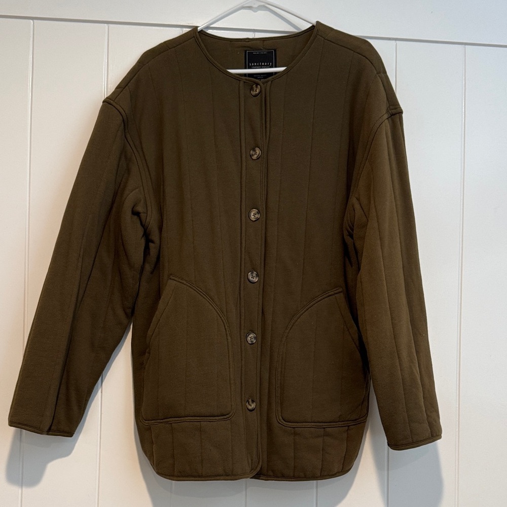 Sanctuary Olive Quilted Utility Jacket